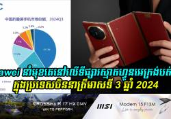 Huawei នាំមុខគេនៅលើទីផ្សារស្មាតហ្វូនអេក្រង់បត់បានក្នុងប្រទេសចិន នៅក្នុងត្រីមាសទី 3 ឆ្នាំ 2024 នេះ